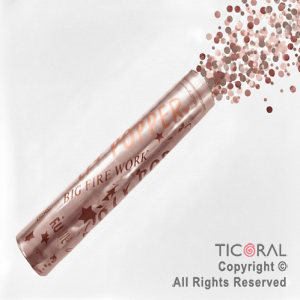 LANZAPAPELITOS 40 CM METALIZADO CIRCULOS ROSA GOLD